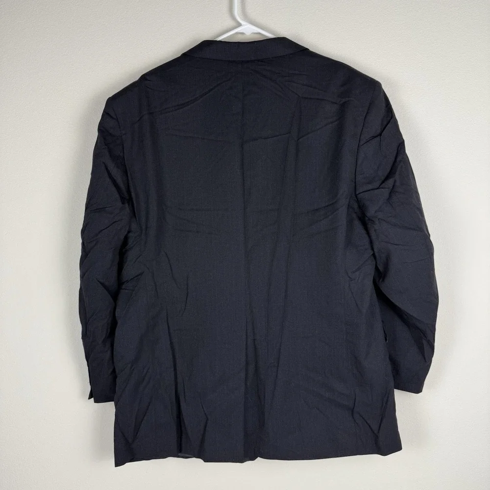 Hardy Amies Mens 50R Blazer Dark Gray Wool Two Button Sport Coat Single Breasted
